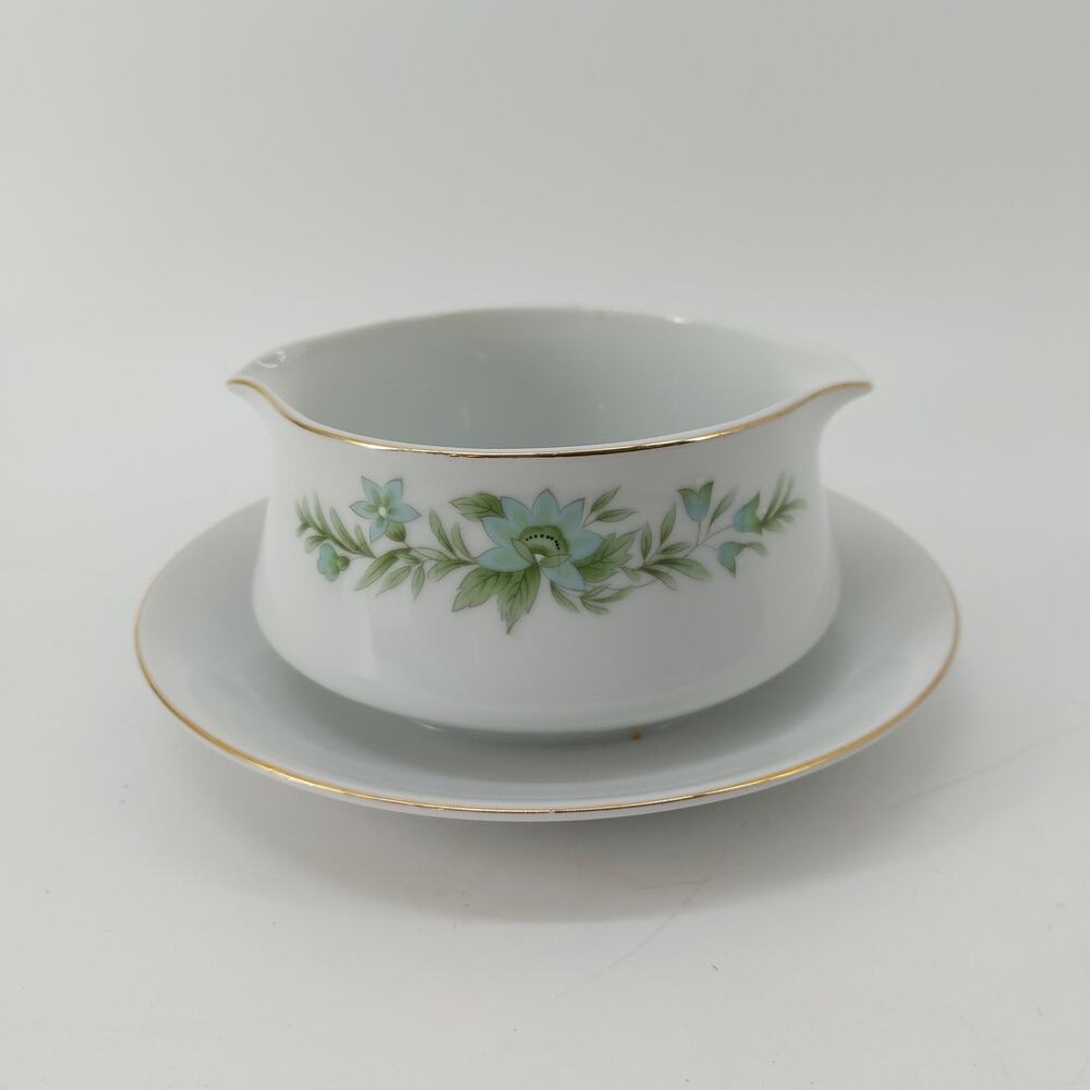 Gravy Boat Dish China Green Creative Manor Reg No. 9169 Fine Japan